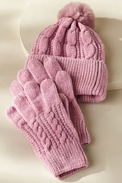Jules Chenille Hat & Gloves Set