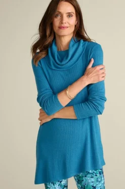 Kayla Rib Knit Cowl Neck Tunic