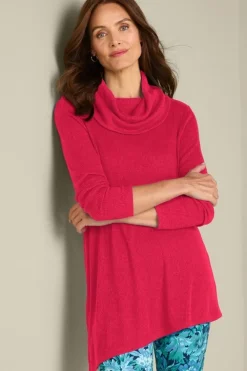Kayla Rib Knit Cowl Neck Tunic