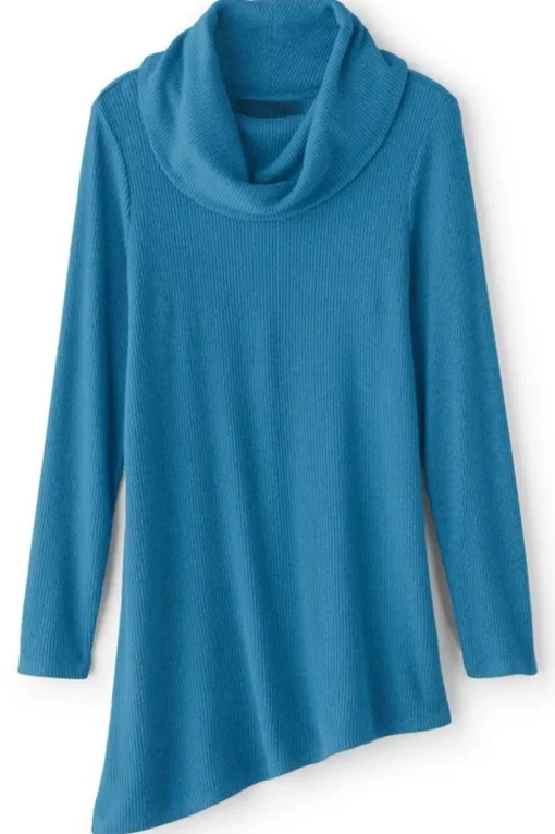 Kayla Rib Knit Cowl Neck Tunic