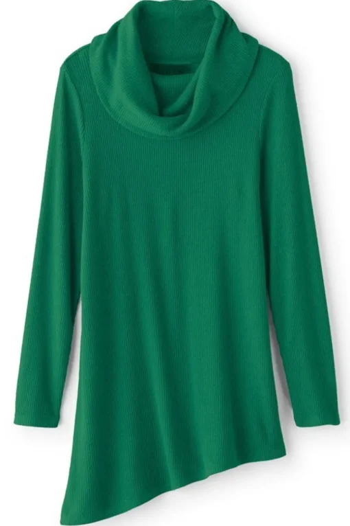 Kayla Rib Knit Cowl Neck Tunic