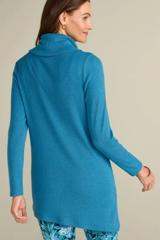 Kayla Rib Knit Cowl Neck Tunic