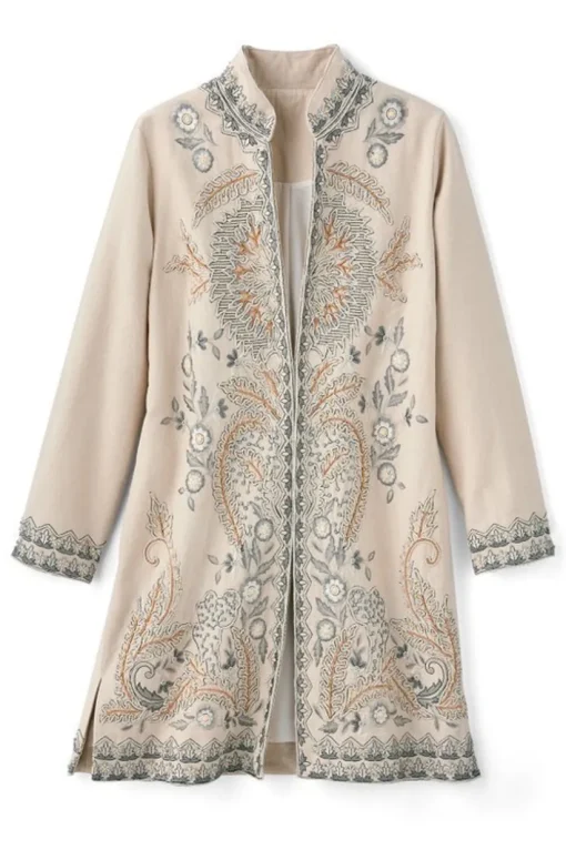 Kerala Embellished Natural Jacket