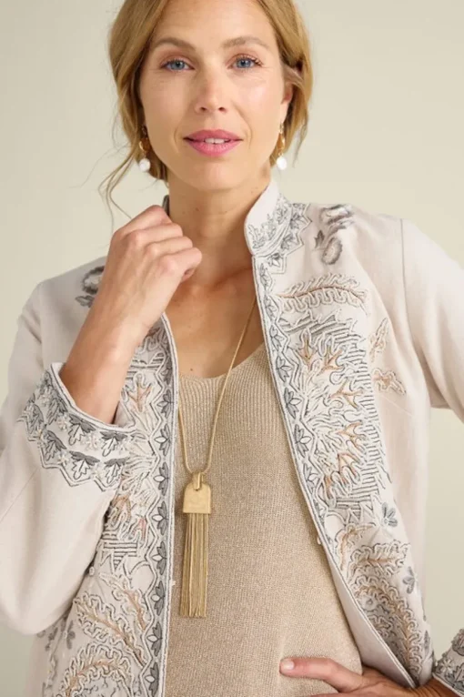 Kerala Embellished Natural Jacket
