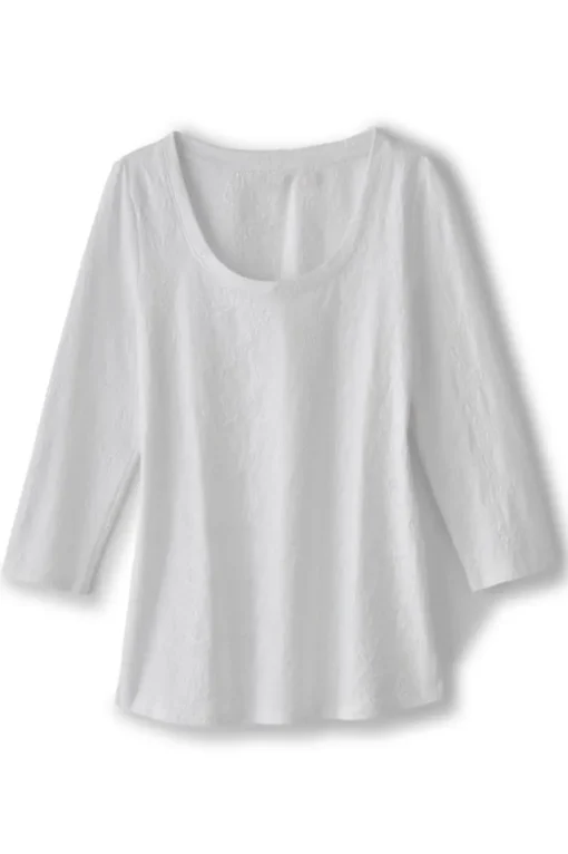 Linnea Embroidered 3/4 Sleeve Tee
