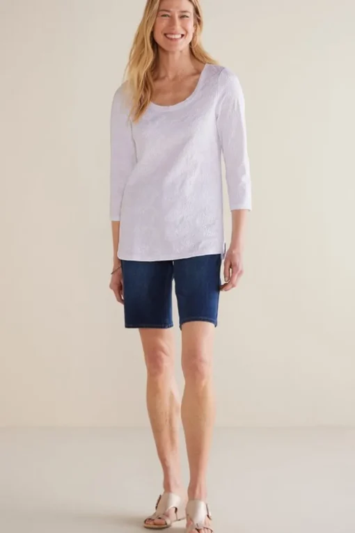 Linnea Embroidered 3/4 Sleeve Tee
