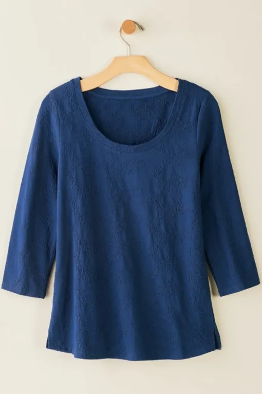 Linnea Embroidered 3/4 Sleeve Tee