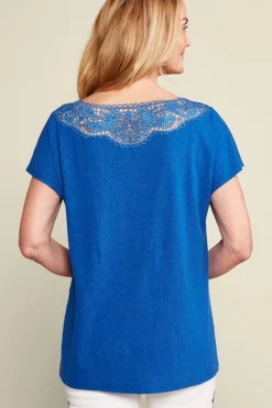 Luella Linen Blend Lace Tee
