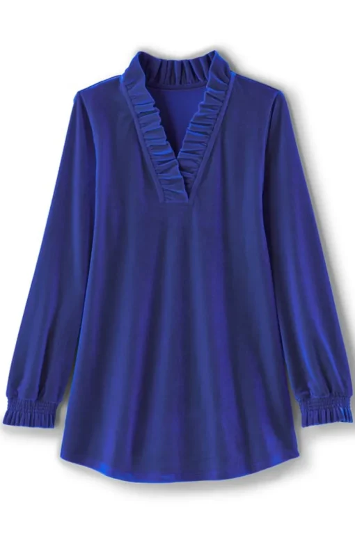 Marlee Ruffle Velvet Top