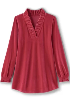 Marlee Ruffle Velvet Top