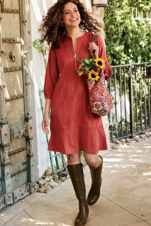 Martine Faux Suede Dress