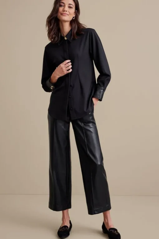 Mattea Faux Leather Cuff Tunic