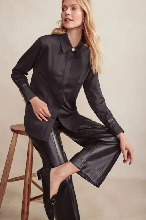 Mattea Faux Leather Cuff Tunic
