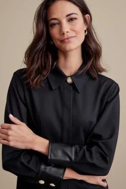 Mattea Faux Leather Cuff Tunic