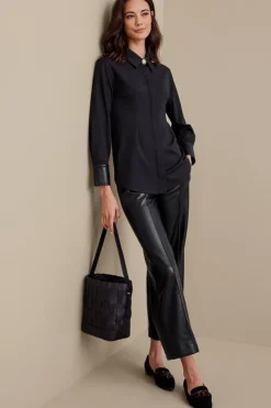 Mattea Faux Leather Cuff Tunic
