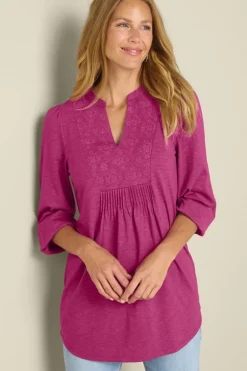 Mikaela Embroidered 3/4 Sleeve Tunic