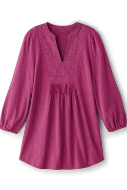 Mikaela Embroidered 3/4 Sleeve Tunic