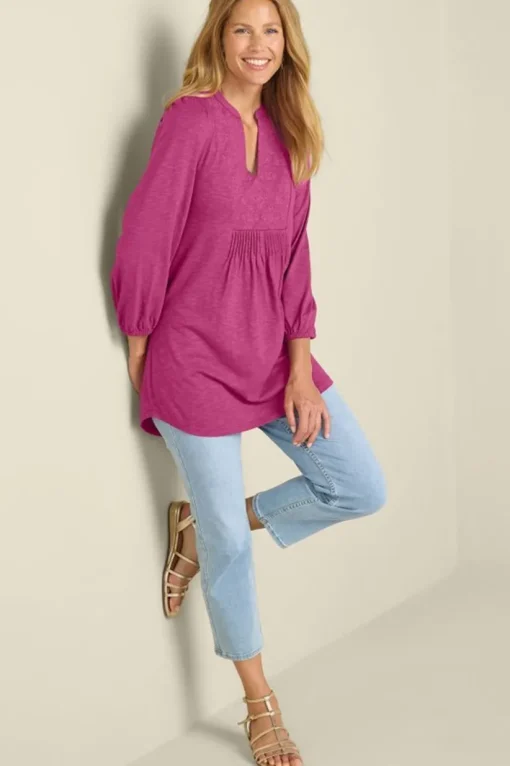 Mikaela Embroidered 3/4 Sleeve Tunic