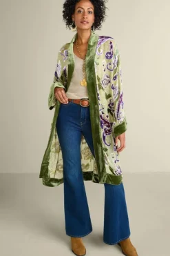Nomi Silk Blend Velvet Kimono