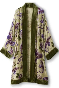 Nomi Silk Blend Velvet Kimono