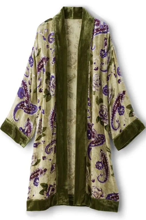 Nomi Silk Blend Velvet Kimono