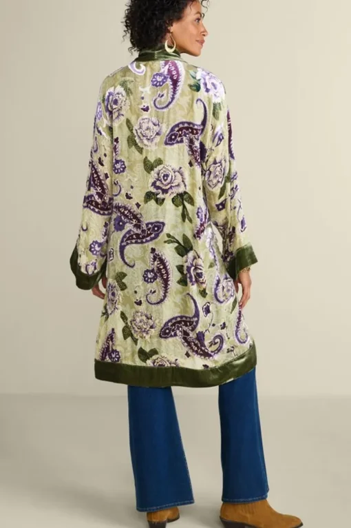 Nomi Silk Blend Velvet Kimono