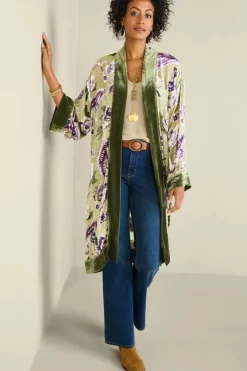 Nomi Silk Blend Velvet Kimono