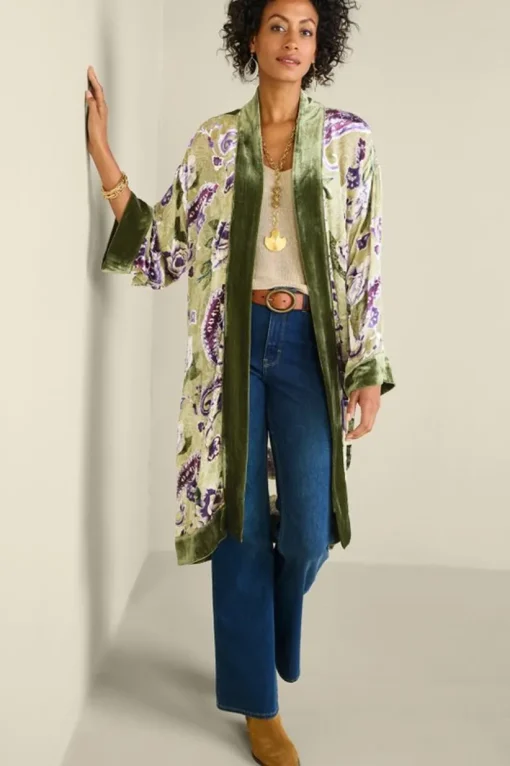 Nomi Silk Blend Velvet Kimono