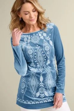 Nori Embroidered Velvet Tunic
