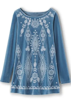 Nori Embroidered Velvet Tunic