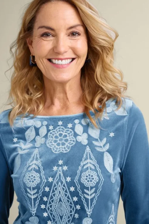 Nori Embroidered Velvet Tunic