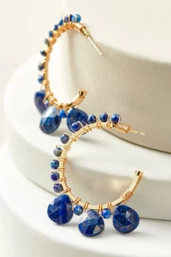 Odeta Lapis Hoop Earrings