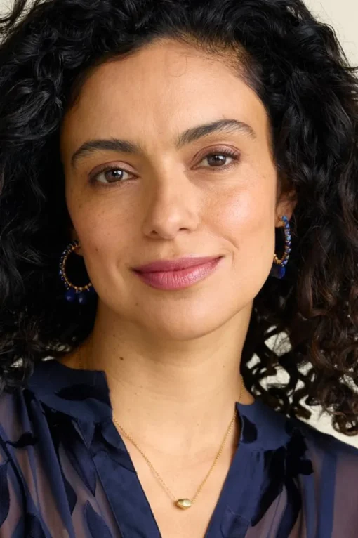 Odeta Lapis Hoop Earrings