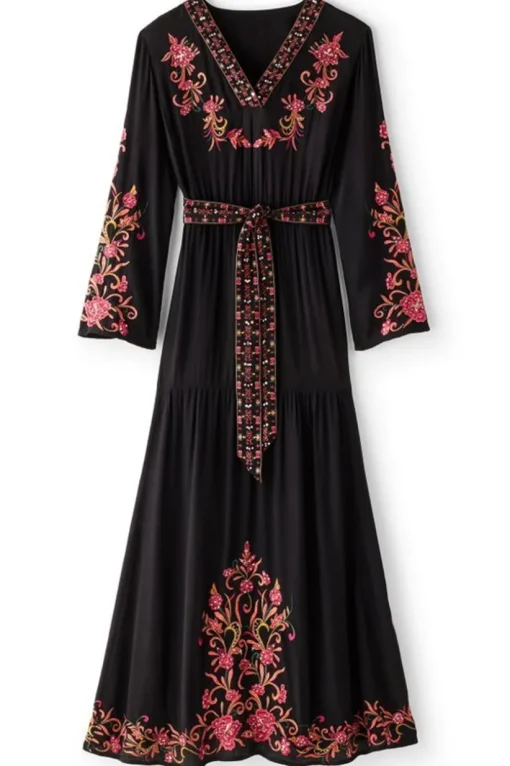 Onyx Embellished Maxi Dress
