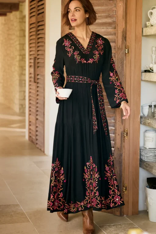 Onyx Embellished Maxi Dress