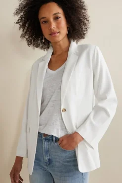 Portofino Linen Blend Boyfriend Blazer
