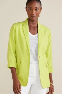 Portofino Linen Blend Boyfriend Blazer