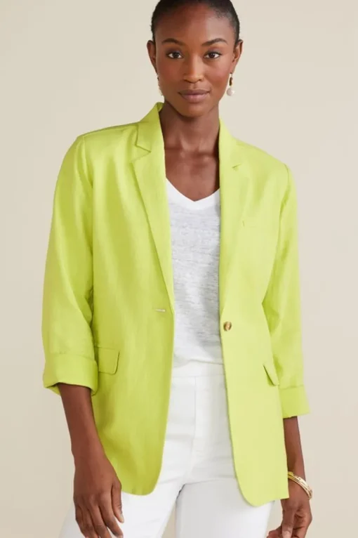 Portofino Linen Blend Boyfriend Blazer