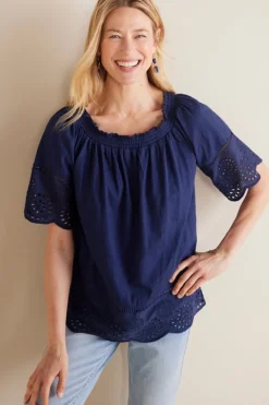 Rahma Eyelet Trimmed Tee