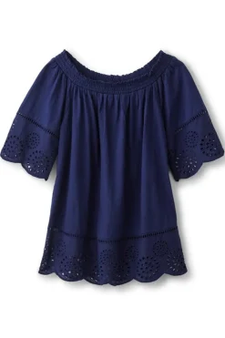 Rahma Eyelet Trimmed Tee