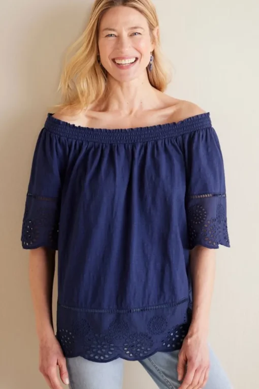 Rahma Eyelet Trimmed Tee