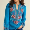 Riva Embroidered Knit Gauze Top