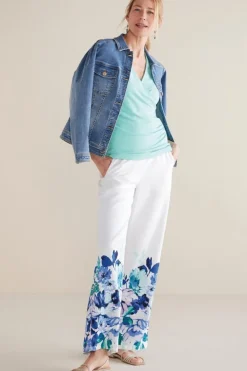 Ronna Linen Blend Wide Leg Pants