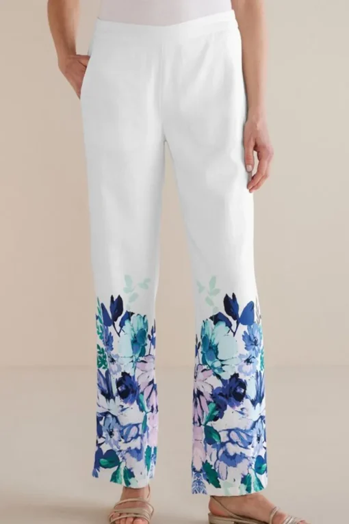 Ronna Linen Blend Wide Leg Pants