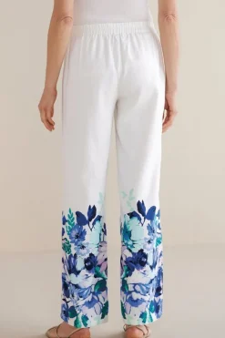 Ronna Linen Blend Wide Leg Pants