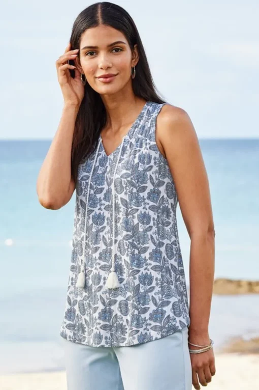 Roxie Printed Pointelle Tank