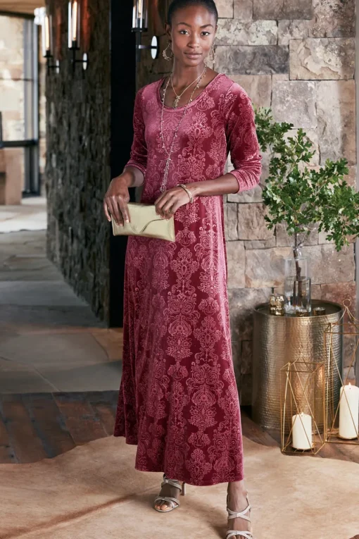 Santiago Embossed Velvet Dress