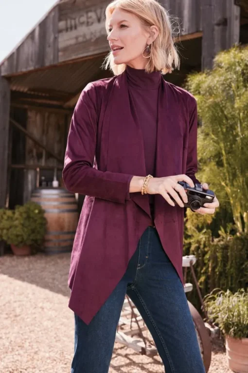 Shape Drape Faux Suede Jacket
