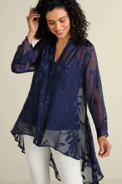 Silk Convertible Shirt & Cami