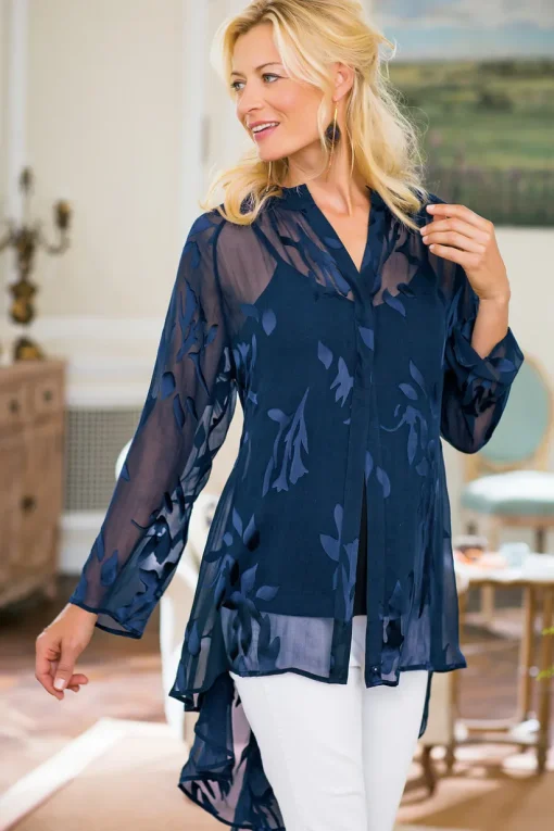 Silk Convertible Shirt & Cami